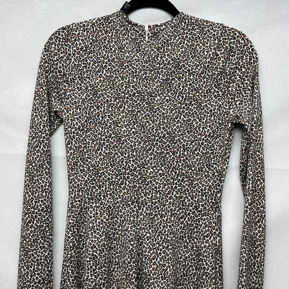 Banana Republic Animal Print Long Sleeve Women's Midi Dress Size XS - Picture 8 of 14